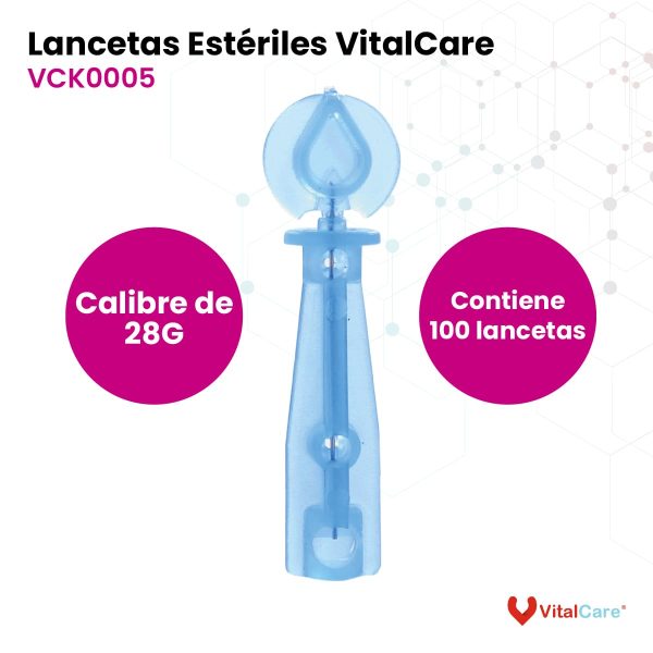 Lancetas Estériles VitalChek 100 Piezas - Imagen 2