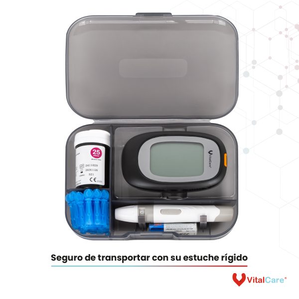 Kit Glucómetro con 50 tiras reactivas y 100 lancetas - Imagen 6