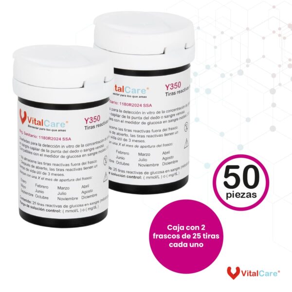 50 Tiras Reactivas Para Medidor de Glucosa 310 - Imagen 3