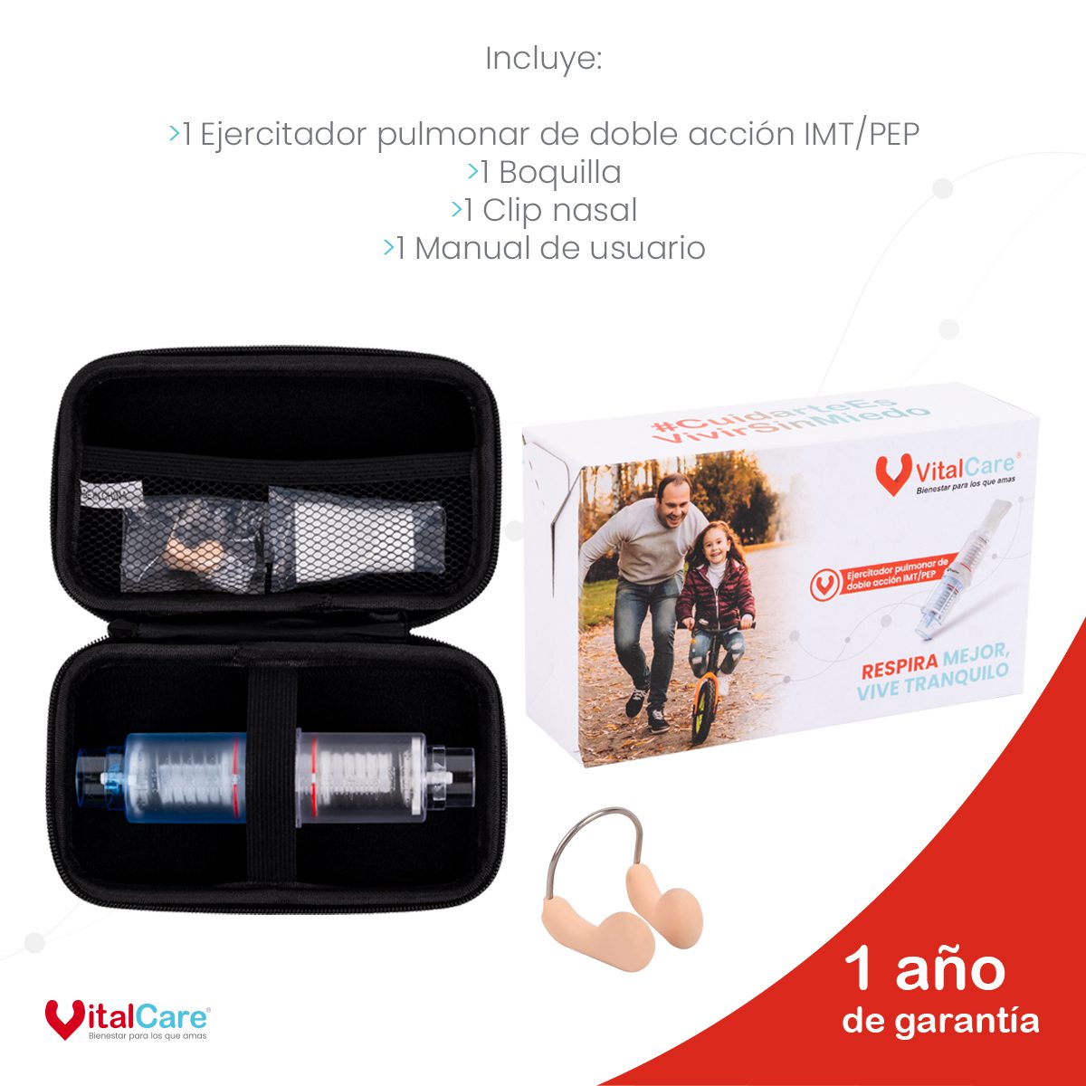 Ejercitador Pulmonar IMT/PEP de Doble Acción para Entrenamiento Respiratorio - Imagen 7
