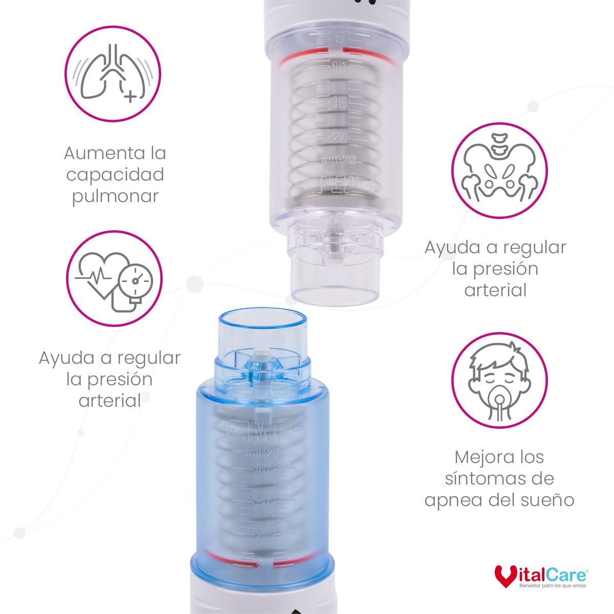 Ejercitador Pulmonar IMT/PEP de Doble Acción para Entrenamiento Respiratorio - Imagen 5