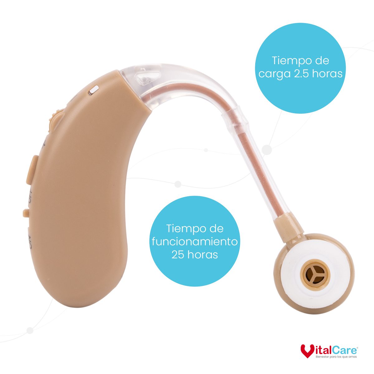 Auricular de Ayuda Auditiva KV-601 Recargable Retroauricular - Imagen 3