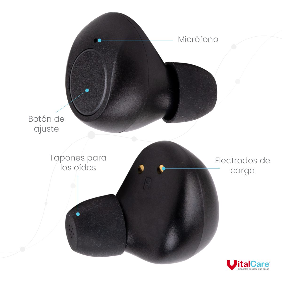 Auriculares de Ayuda Auditiva KV-702 Recargables Intrauriculares - Imagen 6
