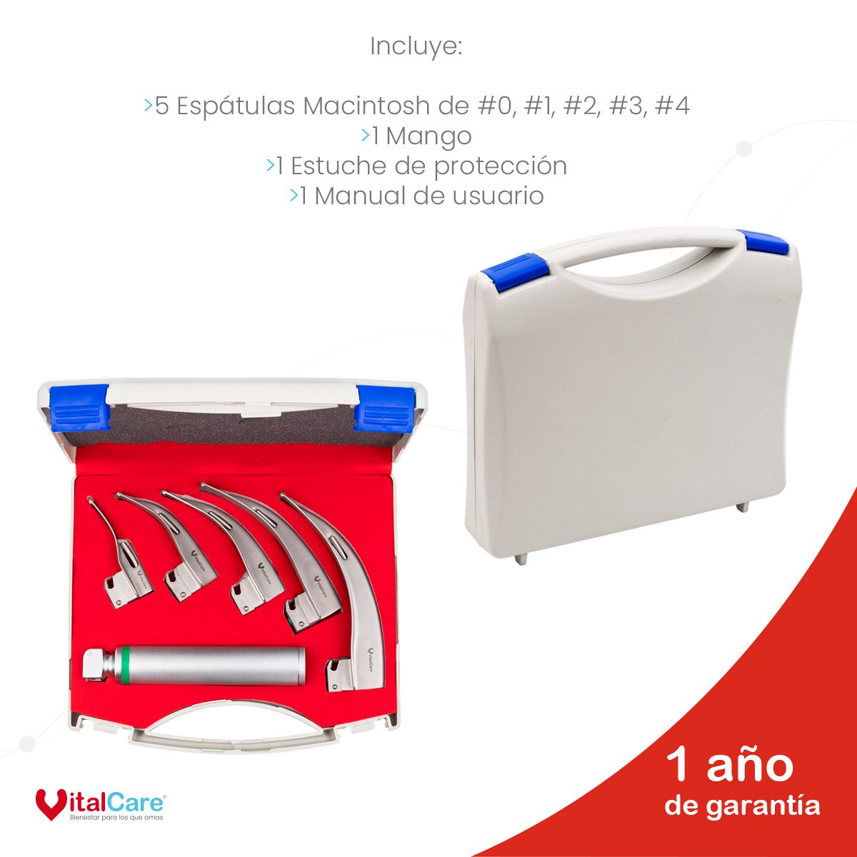 Estuche de Laringoscopio Curvo de Fibra Óptica - Imagen 9