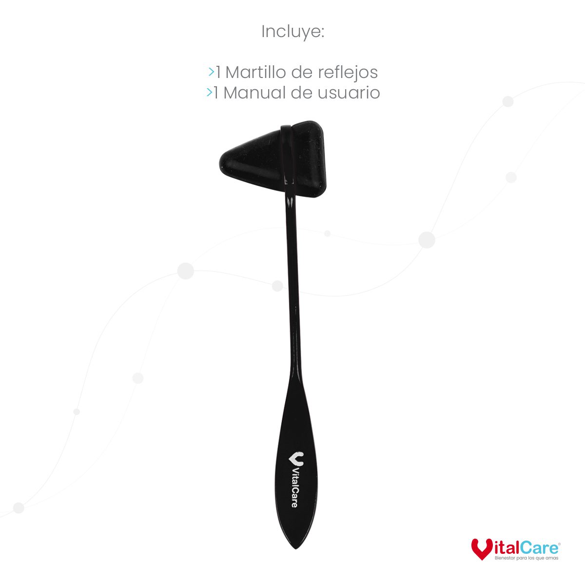 Martillo de Reflejos Tipo Taylor para Exploración Neurológica (Negro) - Imagen 8