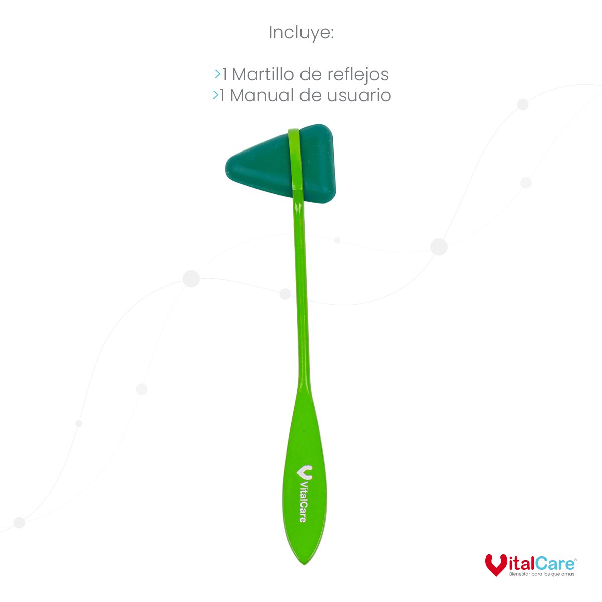 Martillo de Reflejos Tipo Taylor para Exploración Neurológica (Verde) - Imagen 7