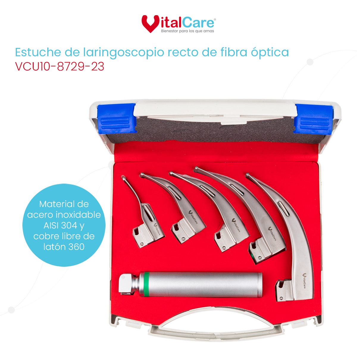 Estuche de Laringoscopio Curvo de Fibra Óptica - Imagen 2