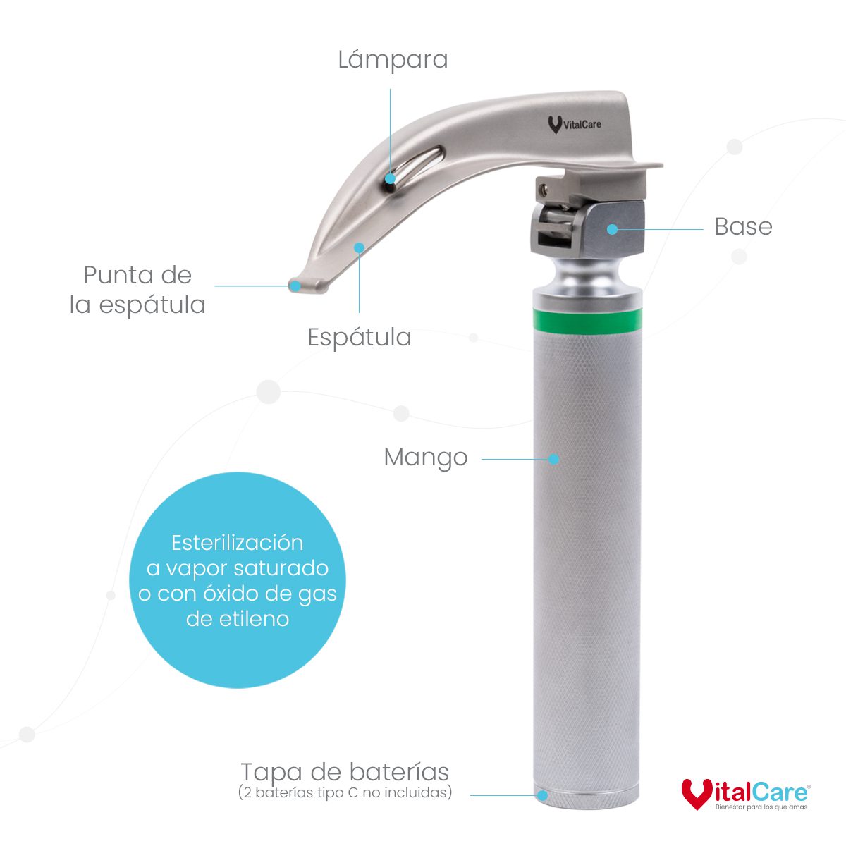 Estuche de Laringoscopio Curvo de Fibra Óptica - Imagen 4