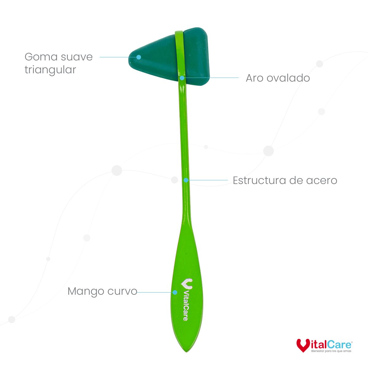 Martillo de Reflejos Tipo Taylor para Exploración Neurológica (Verde) - Imagen 6