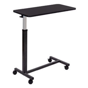 Mesa Fija Premium para Cama de Hospital con Altura Ajustable (Plateada)