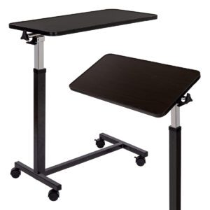 Mesa Premium para Cama de Hospital con Inclinación y Altura Ajustable (Plateada)