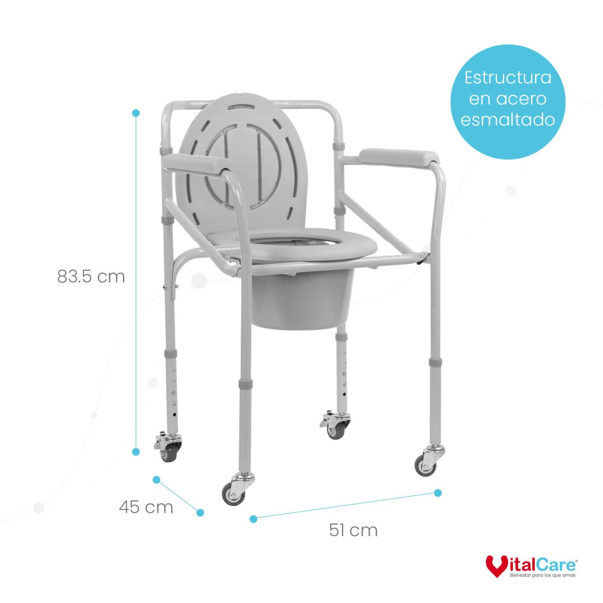 Silla Cómodo con Ruedas y Freno Premium Plegable - Imagen 4