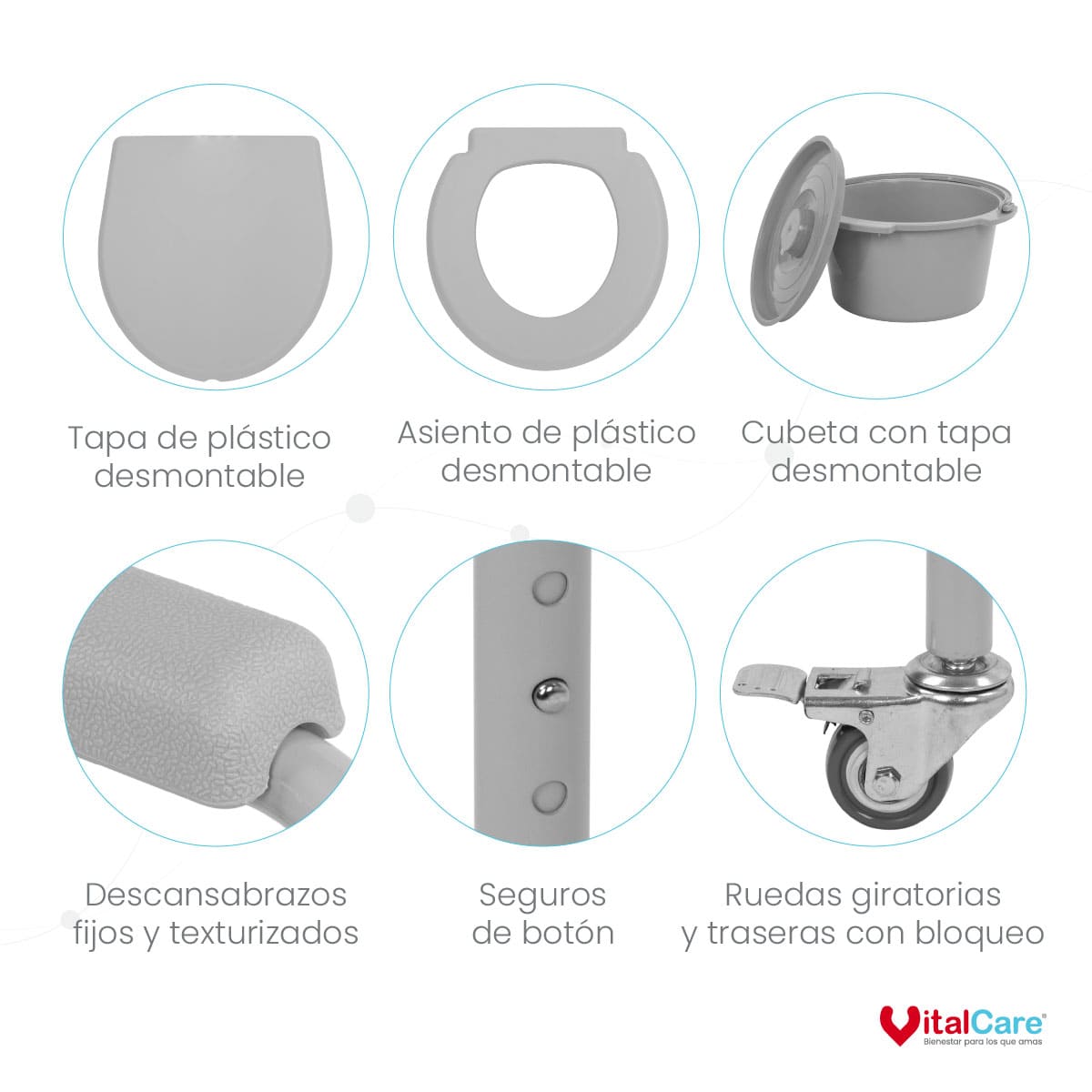 Silla Cómodo con Ruedas y Freno Premium Plegable - Imagen 6