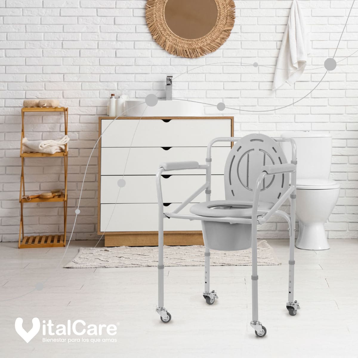 Silla Cómodo con Ruedas y Freno Premium Plegable - Imagen 8