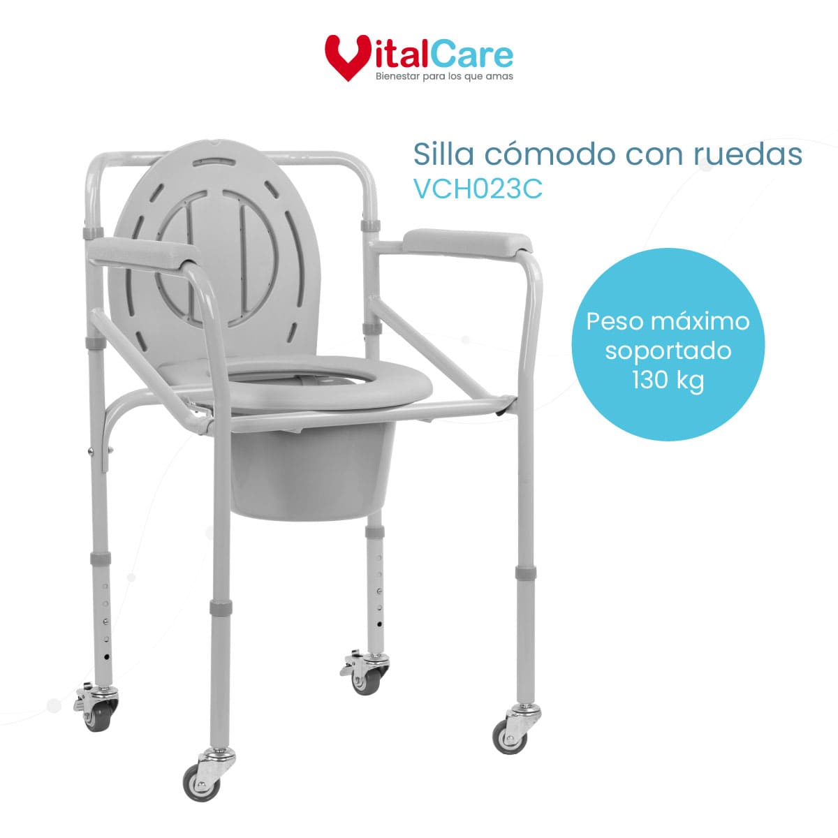 Silla Cómodo con Ruedas y Freno Premium Plegable - Imagen 2